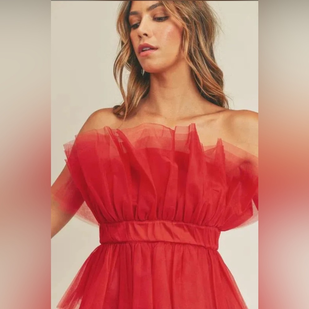 Elegant Red Off-Shoulder Women's Top
